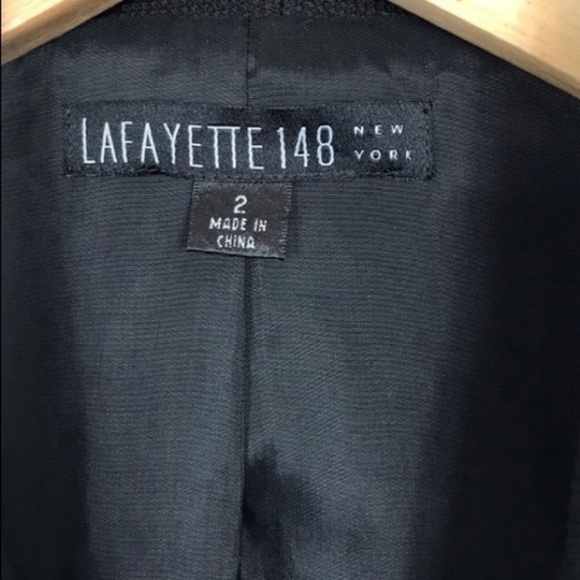 LAFAYETTE 148 NEW YORK Shawl Knit Blazer Black Size 2 - Picture 3 of 6